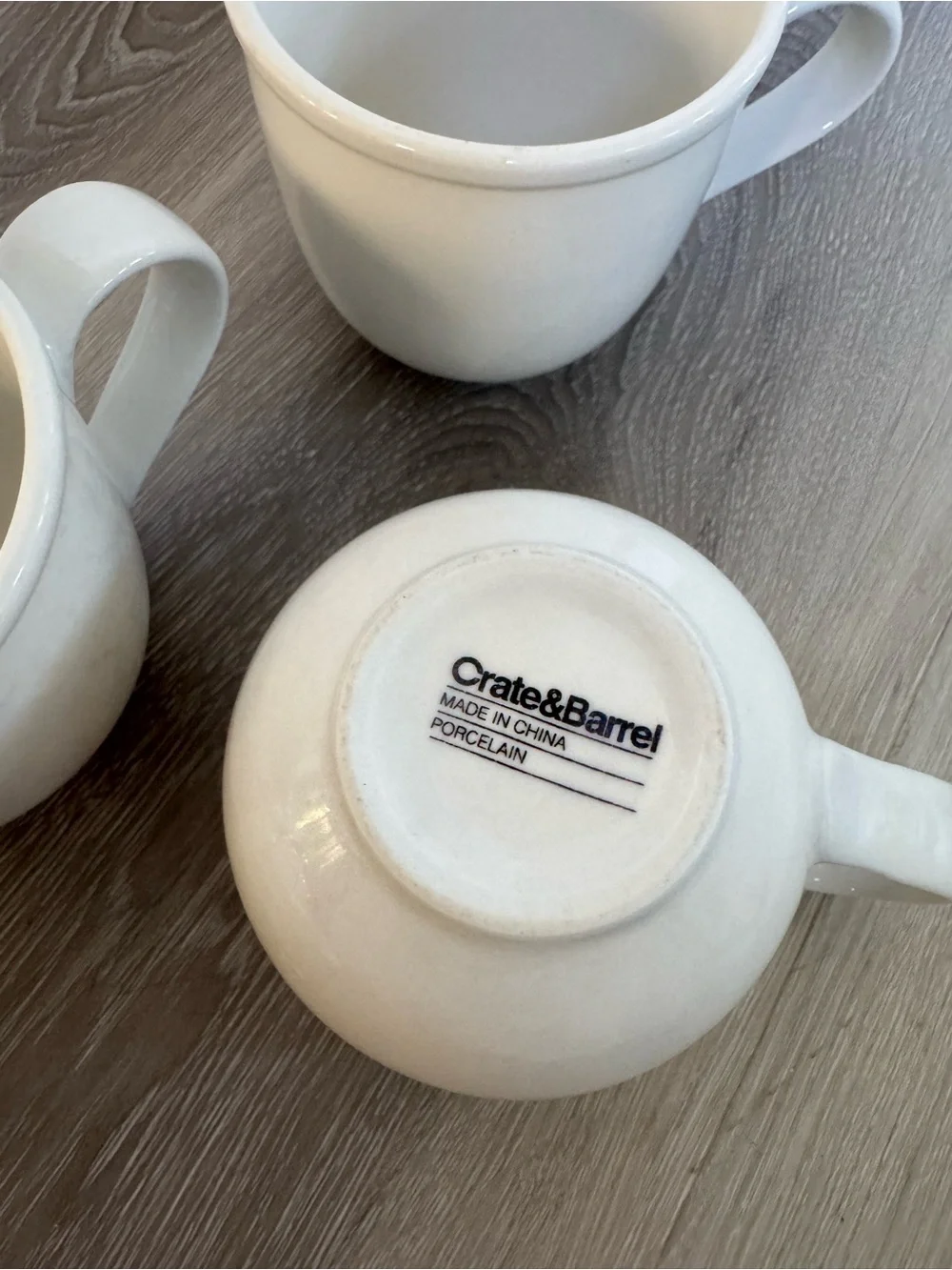 Crate&Barrel Porcelain Coffee Mugs - Set of 3